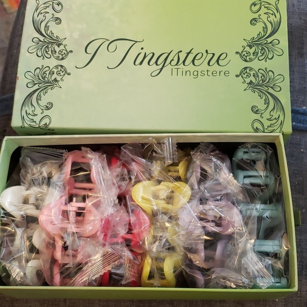ITingstere Y2K Squiggle 6 Pack Hair Claws Pearl/Purple/Pink/Yellow/Blue/Red